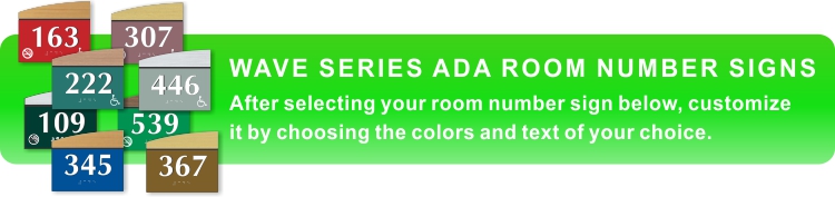 wave series ADA braille room number signs